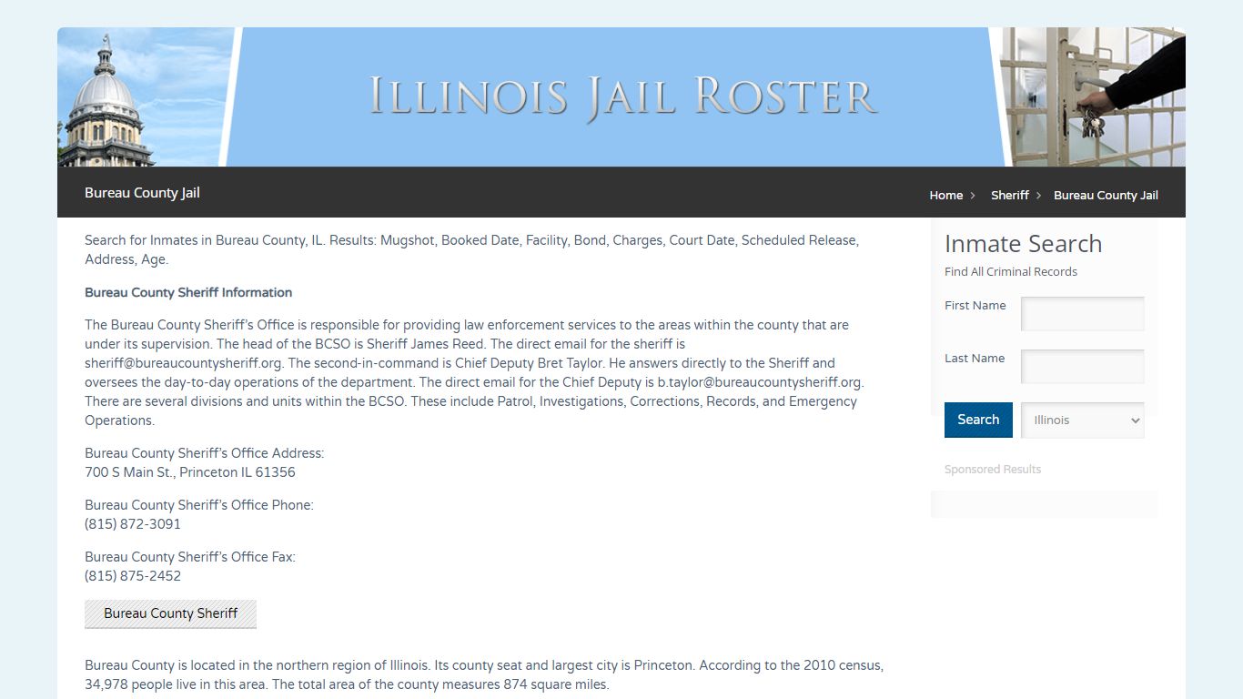 Bureau County Jail | Jail Roster Search